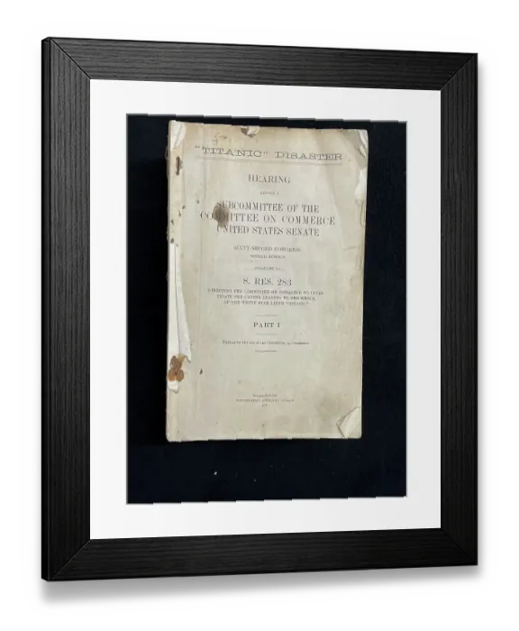 Framed Print : RMS Titanic, Harold Cottam Collectionk inquiry documnt) Framed Print : RMS Titanic, Harold Cottam Collectionk inquiry documnt)