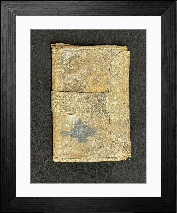 Framed Print : RMS Titanic, Lillian Asplund Collectiom, leather documeht wa Framed Print : RMS Titanic, Lillian Asplund Collectiom, leather documeht wa
