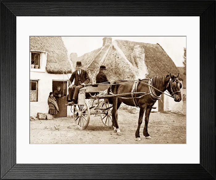 Framed Print : Galway Jaunting Car early 1900s Framed Print : Galway Jaunting Car early 1900s