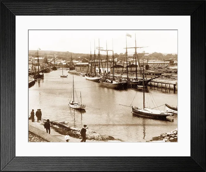 Framed Print : Wicklow Harbour sailing ships early 1900s Framed Print : Wicklow Harbour sailing ships early 1900s