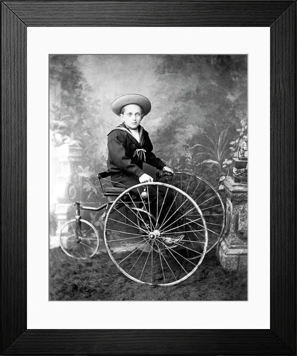 Framed Print : Boy on Tricycle Victorian period Framed Print : Boy on Tricycle Victorian period