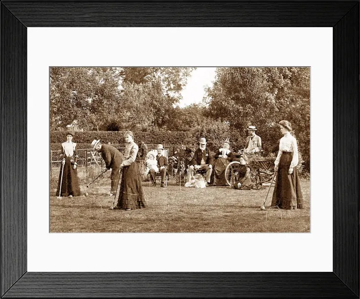 Framed Print : Croquet Victorian period Framed Print : Croquet Victorian period