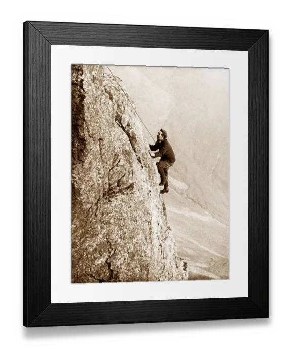 Framed Print : Climbing Great Gable Eagle's Nest Arete Victorian period Framed Print : Climbing Great Gable Eagle's Nest Arete Victorian period