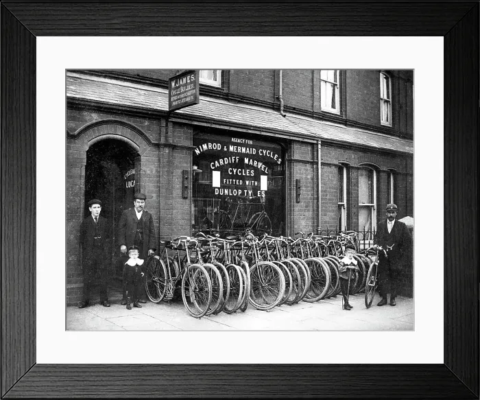 Framed Print : Bicycle Shop early 1900s Framed Print : Bicycle Shop early 1900s
