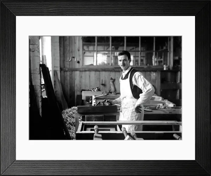 Framed Print : Carpenter in his workshop Framed Print : Carpenter in his workshop