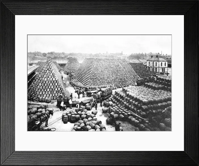 Framed Print : Brewing Industry Cooperage Yard early 1900s Framed Print : Brewing Industry Cooperage Yard early 1900s