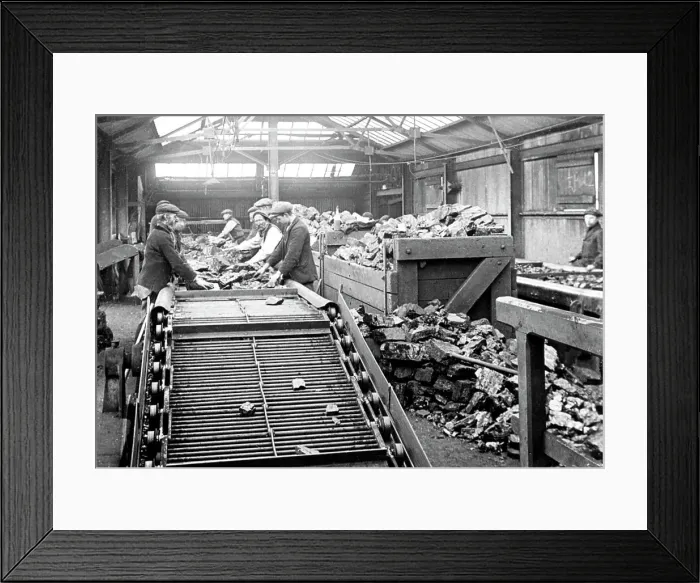 Framed Print : Coal Mining sorting the coal early 1900s Framed Print : Coal Mining sorting the coal early 1900s