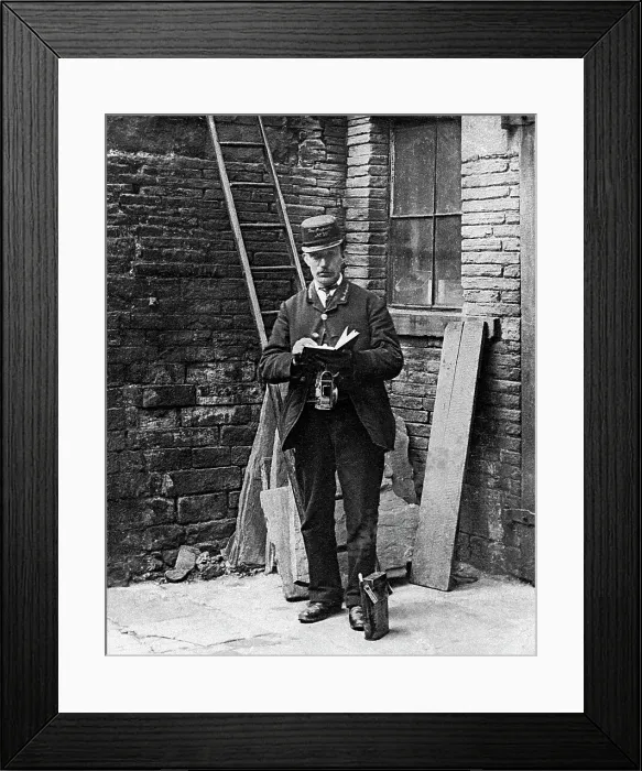 Framed Print : Gas Meter Reader Victorian period Framed Print : Gas Meter Reader Victorian period