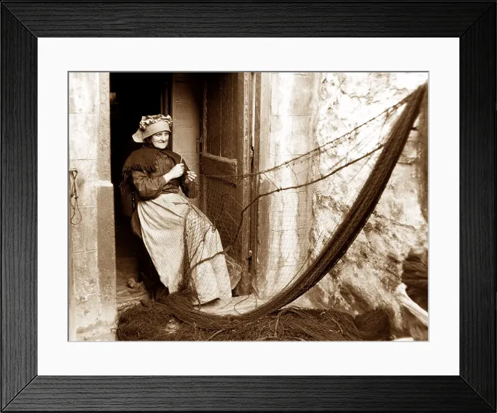 Framed Print : Mending fishing nets Framed Print : Mending fishing nets