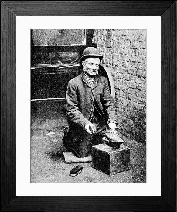 Framed Print : Shoe Black Victorian period Framed Print : Shoe Black Victorian period