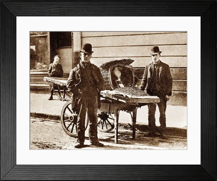Framed Print : Shrimp seller Victorian period Framed Print : Shrimp seller Victorian period