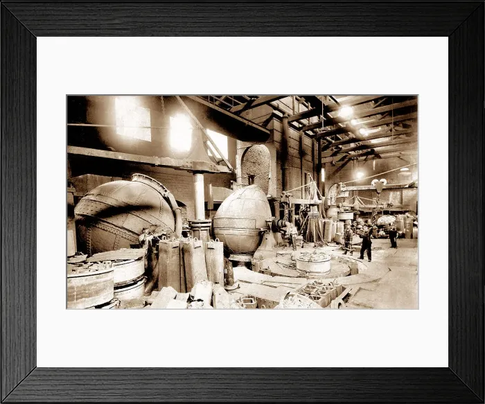 Framed Print : Steel workers, Bessemer Converting Shop in Penistone Framed Print : Steel workers, Bessemer Converting Shop in Penistone