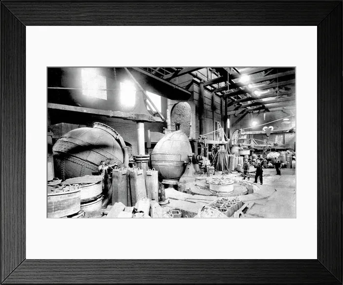 Framed Print : Steel Works Bessemer Converting Shop early 1900s Framed Print : Steel Works Bessemer Converting Shop early 1900s