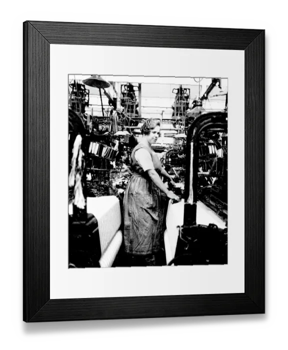 Framed Print : Textile mill worker Framed Print : Textile mill worker