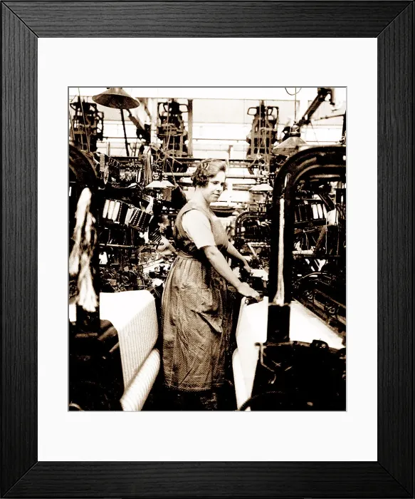 Framed Print : Textile worker early 1900s Framed Print : Textile worker early 1900s