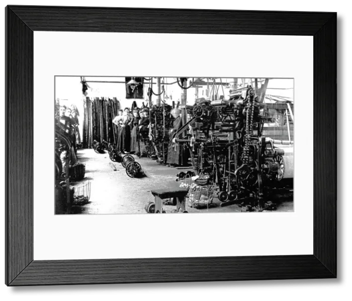 Framed Print : Textile workers Victorian period Framed Print : Textile workers Victorian period