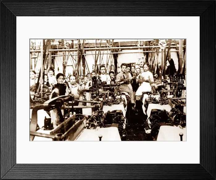 Framed Print : Textile Mill Workers Framed Print : Textile Mill Workers