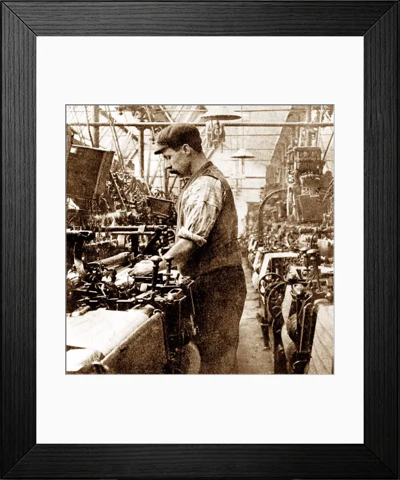 Framed Print : Textile worker early 1900s Framed Print : Textile worker early 1900s
