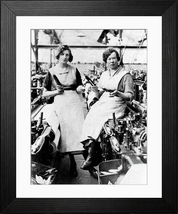 Framed Print : Textile workers Victorian period Framed Print : Textile workers Victorian period