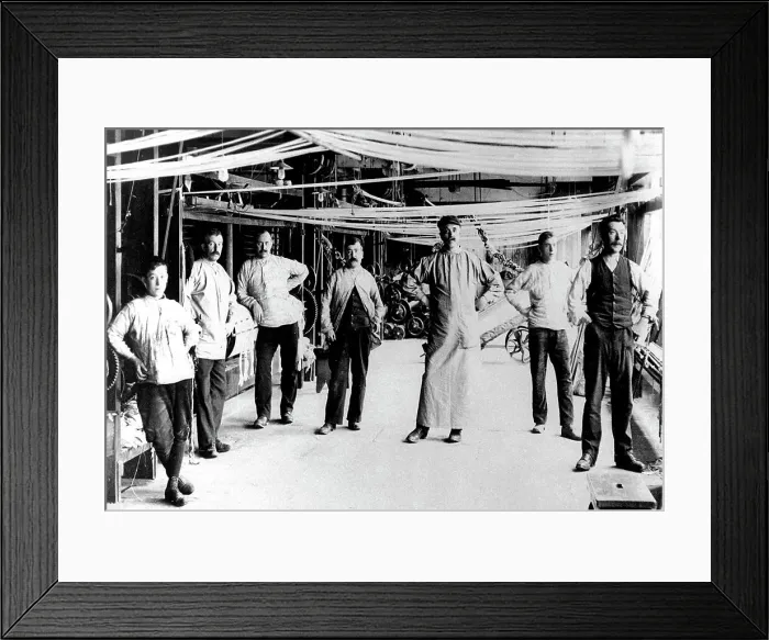 Framed Print : Textile workers Victorian period Framed Print : Textile workers Victorian period