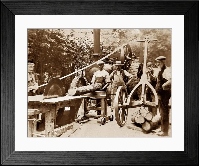 Framed Print : Traction Engine at a sawmill Framed Print : Traction Engine at a sawmill