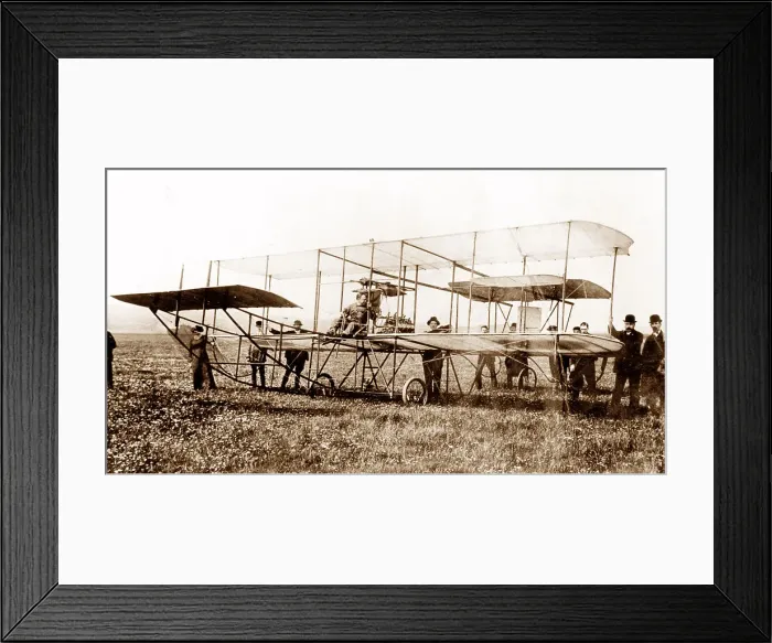 Framed Print : Piffard biplane at Shoreham early 1900s Framed Print : Piffard biplane at Shoreham early 1900s