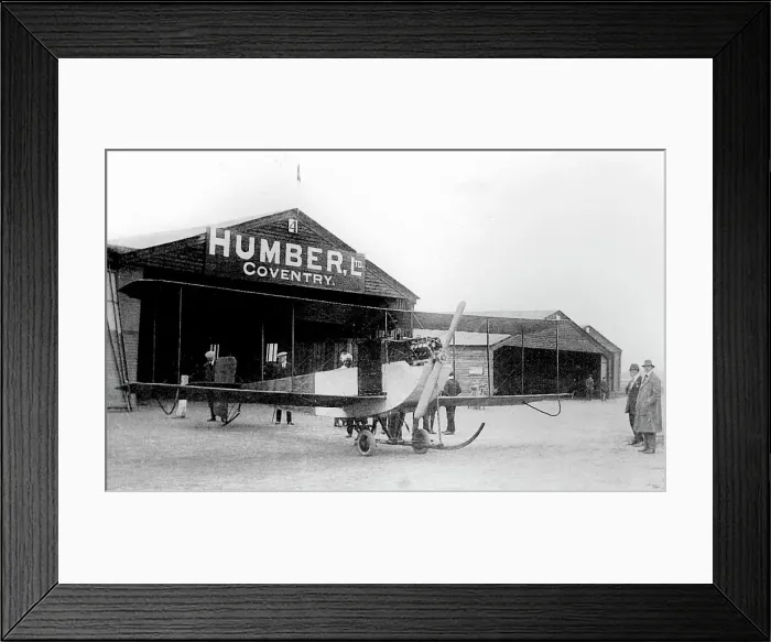 Framed Print : AVRO Duigan Biplane, Humber Works, Coventry early 1900s Framed Print : AVRO Duigan Biplane, Humber Works, Coventry early 1900s