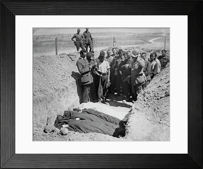 Framed Print : A burial ceremony during WW1 Framed Print : A burial ceremony during WW1
