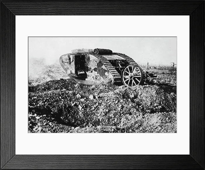 Framed Print : A British tank in action during WW1 Framed Print : A British tank in action during WW1