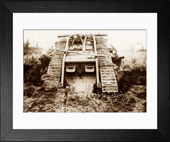 Framed Print : WW1 Tank going through shell holes Framed Print : WW1 Tank going through shell holes