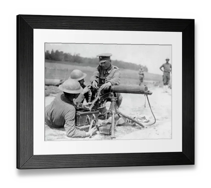 Framed Print : Machine Gun training during WW1 Framed Print : Machine Gun training during WW1