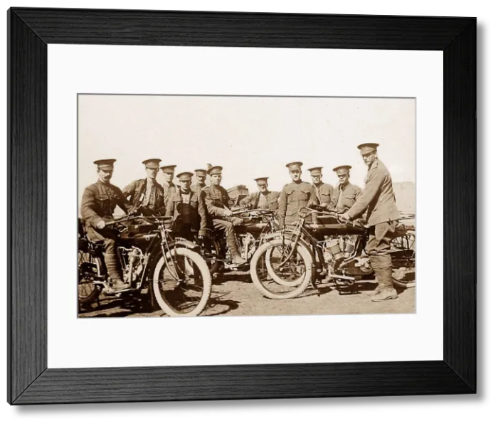 Framed Print : British troops on motorcycles during WW1 Framed Print : British troops on motorcycles during WW1