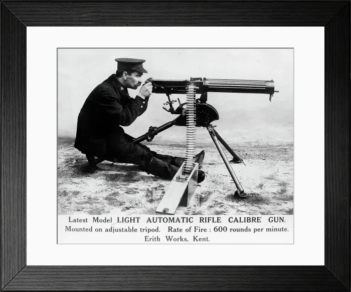 Framed Print : Light Automatic Rifle Calibre Gun during WW1 Framed Print : Light Automatic Rifle Calibre Gun during WW1