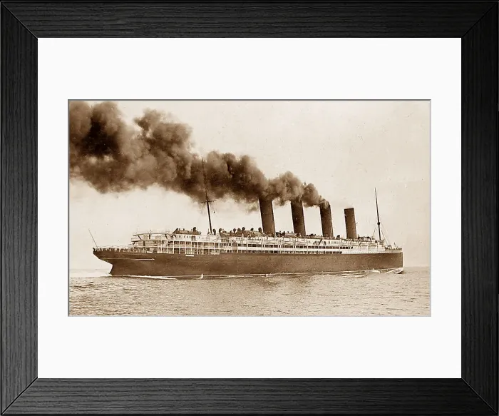 Framed Print : RMS Lusitania early 1900s Framed Print : RMS Lusitania early 1900s