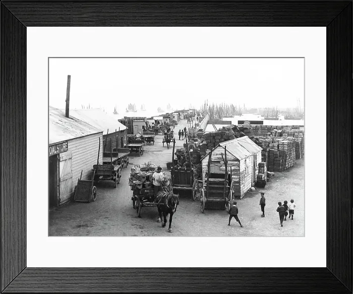 Framed Print : Newlyn Quay Victorian period Framed Print : Newlyn Quay Victorian period