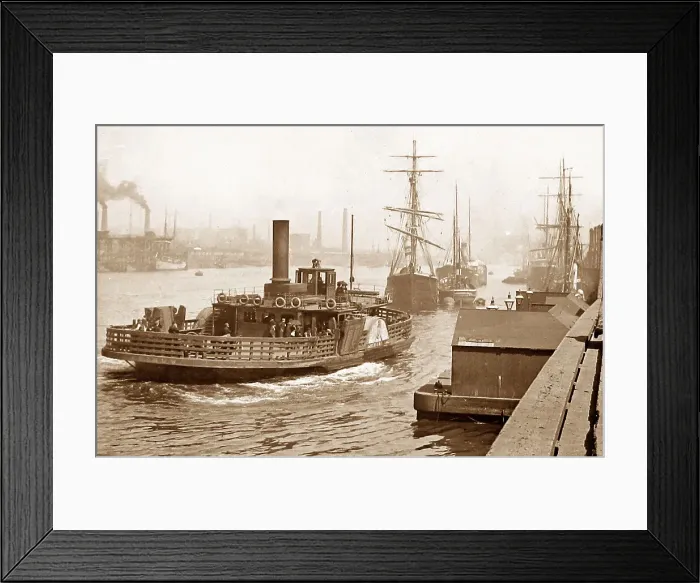 Framed Print : Middlesbrough Steam Ferry Victorian period Framed Print : Middlesbrough Steam Ferry Victorian period