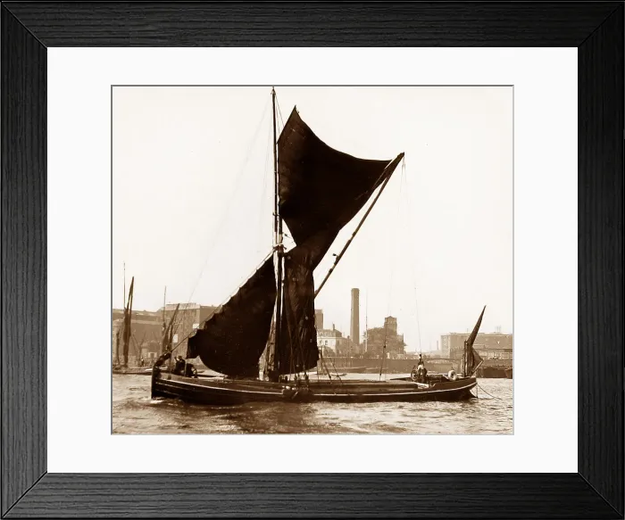 Framed Print : Thames Barge Victorian period Framed Print : Thames Barge Victorian period