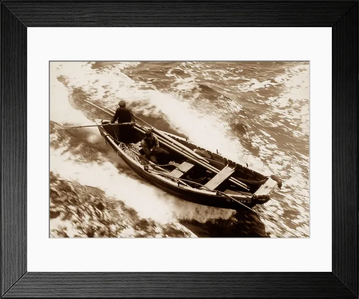Framed Print : A Pilot cobble being towed by a ship in 1907 Framed Print : A Pilot cobble being towed by a ship in 1907