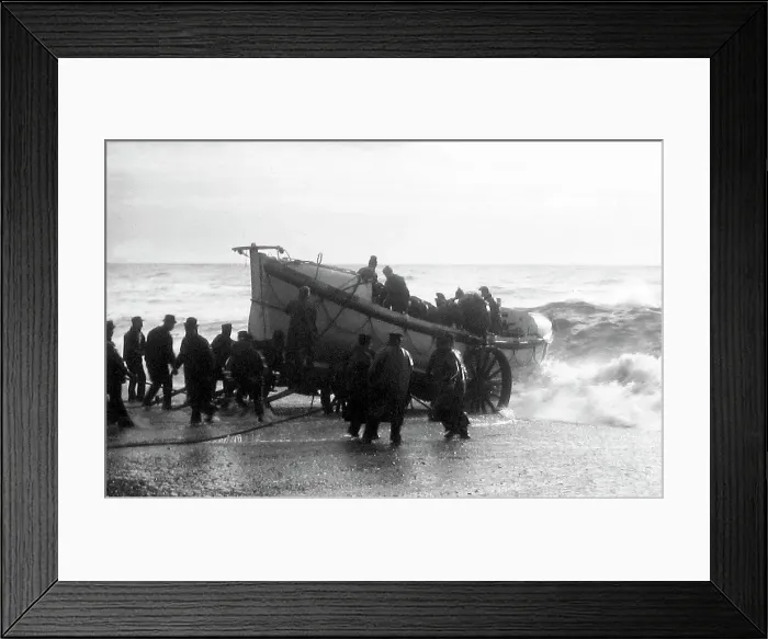 Framed Print : Launching a Lifeboat Victorian period Framed Print : Launching a Lifeboat Victorian period