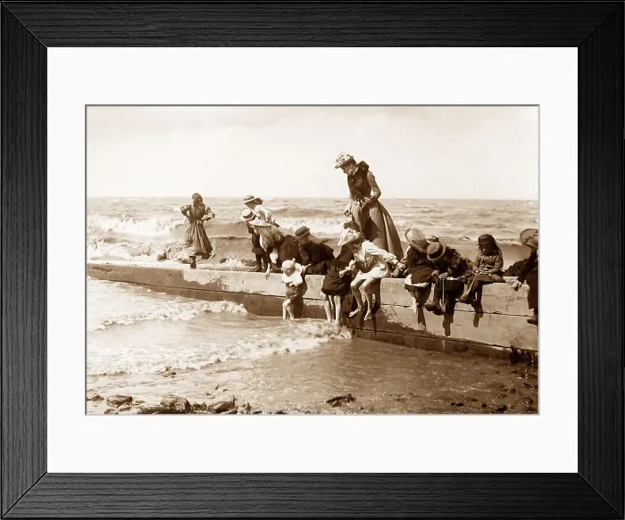 Framed Print : Children paddling at the seaside Framed Print : Children paddling at the seaside