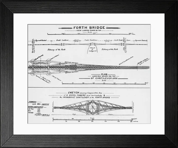 Framed Print : Building of the Forth Railway Bridge Victorian period Framed Print : Building of the Forth Railway Bridge Victorian period