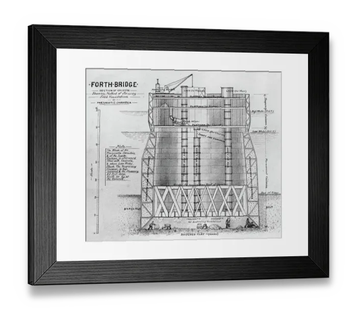 Framed Print : Building of the Forth Railway Bridge Victorian period Framed Print : Building of the Forth Railway Bridge Victorian period