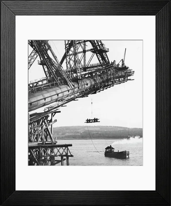 Framed Print : Building of the Forth Railway Bridge Victorian period Framed Print : Building of the Forth Railway Bridge Victorian period