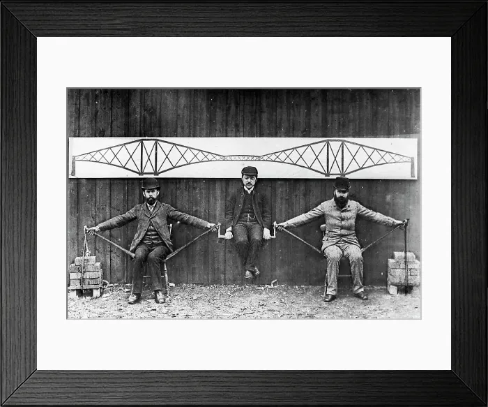 Framed Print : Construction of Forth Railway Bridge - cantilever principle Framed Print : Construction of Forth Railway Bridge - cantilever principle