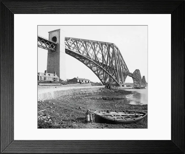 Framed Print : Building of the Forth Railway Bridge Victorian period Framed Print : Building of the Forth Railway Bridge Victorian period