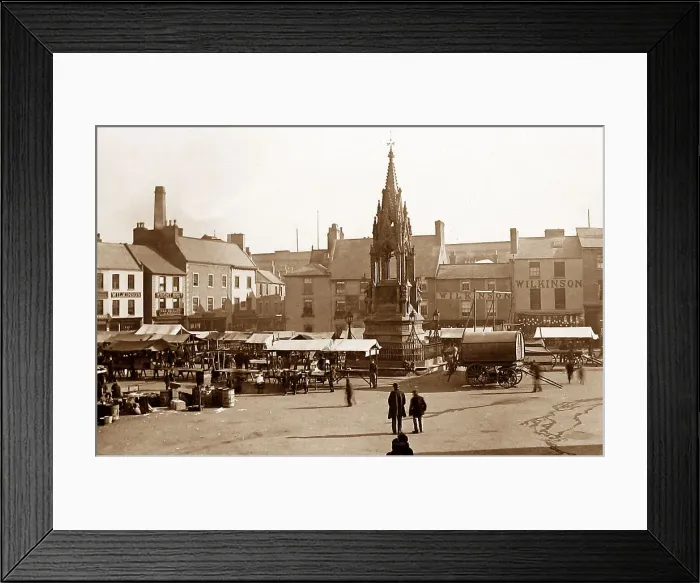 Framed Print : Mansfield Market Place Victorian period Framed Print : Mansfield Market Place Victorian period