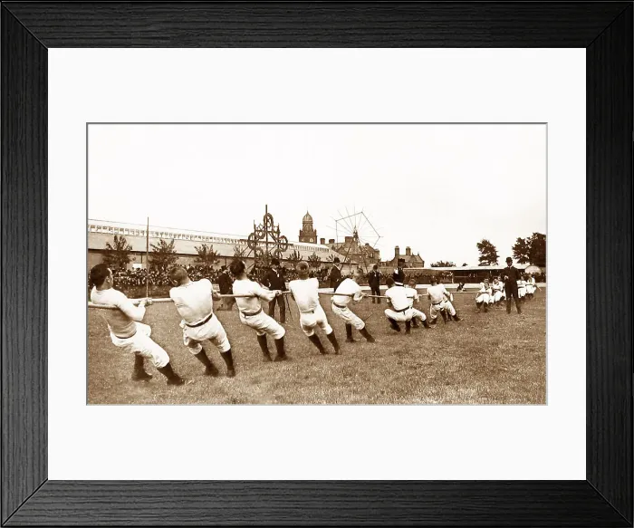 Framed Print : Army Tug of War Victorian period Framed Print : Army Tug of War Victorian period