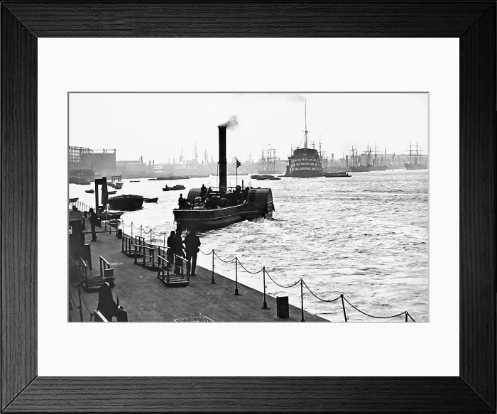 Framed Print : Greenwich Pier London Victorian period Framed Print : Greenwich Pier London Victorian period
