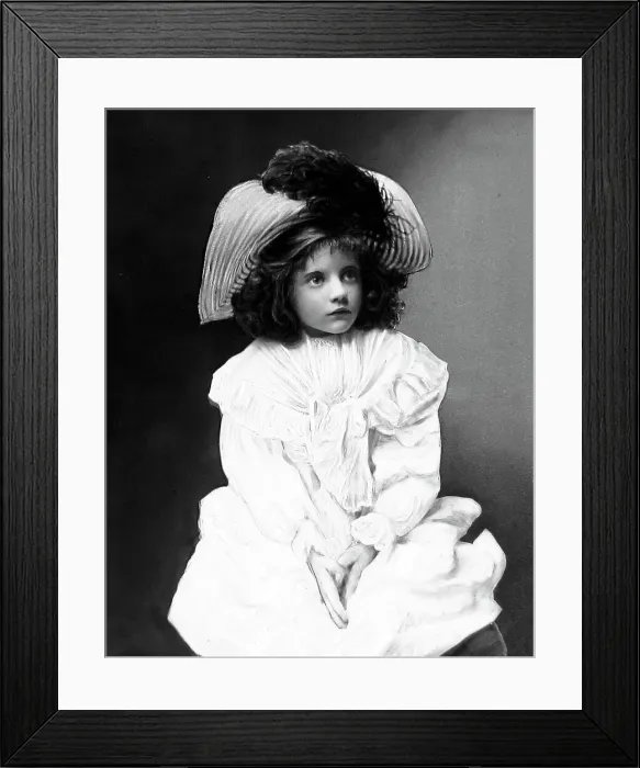 Framed Print : Hand coloured studio portrait of a girl Victorian period Framed Print : Hand coloured studio portrait of a girl Victorian period