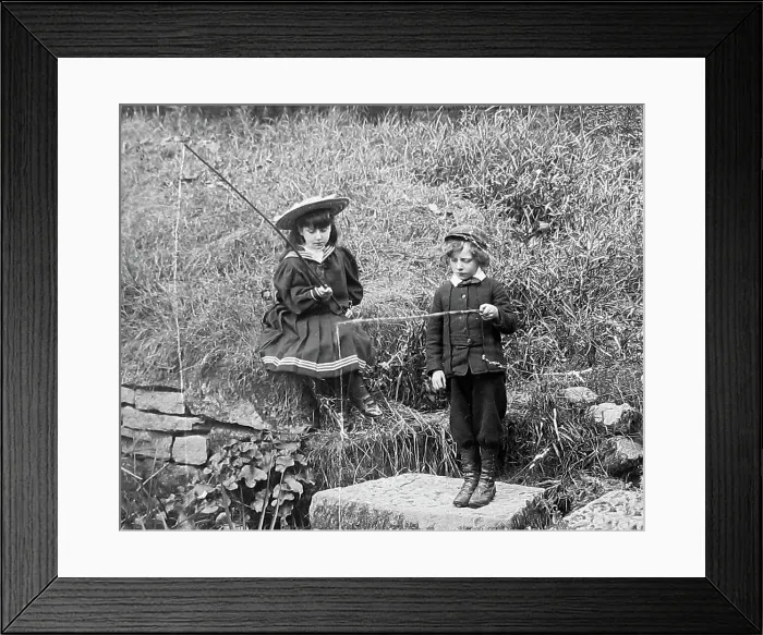 Framed Print : Children fishing Framed Print : Children fishing